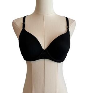 Soma Bra Womens 34B Black Embraceable Racerback Lace Underwire T-Shirt Seamlesss